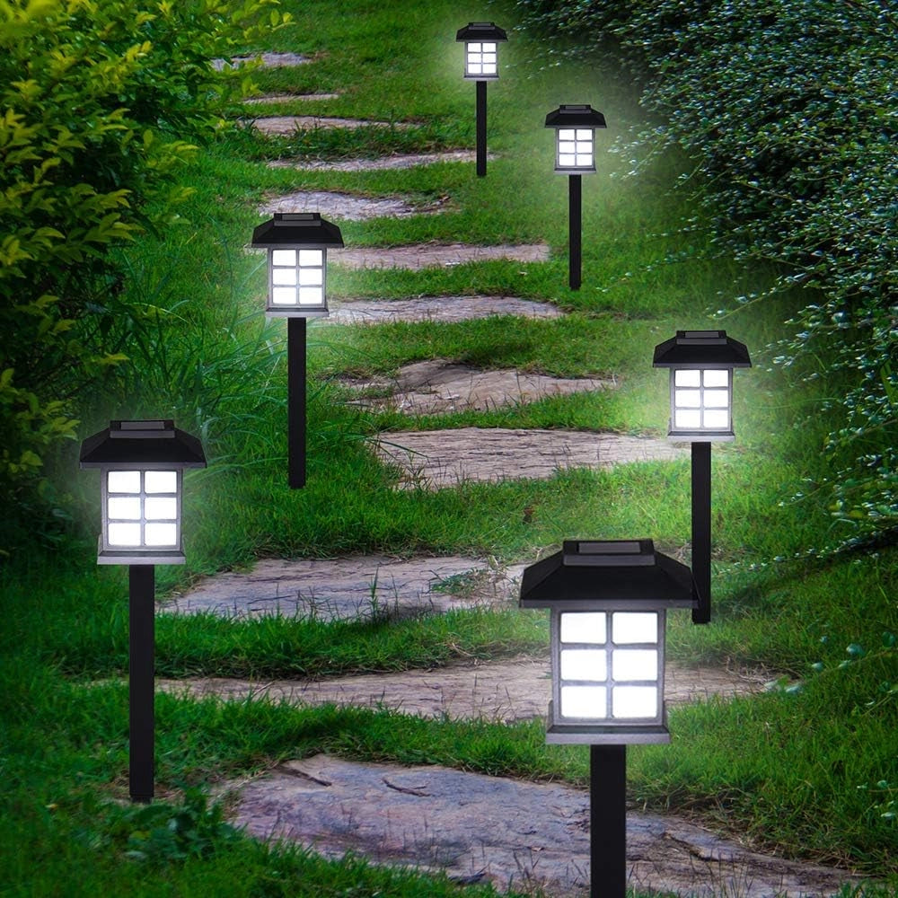 24x Luce LED da Giardino a LED Sensore Crepuscolare Illuminazione da Terra Sentiero Esterno
