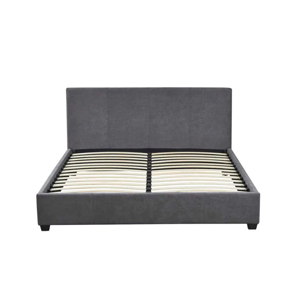 Letto matrimoniale ROMA 160x200 cm – PU grigio – Rete inclusa – Design moderno e comfort quotidiano