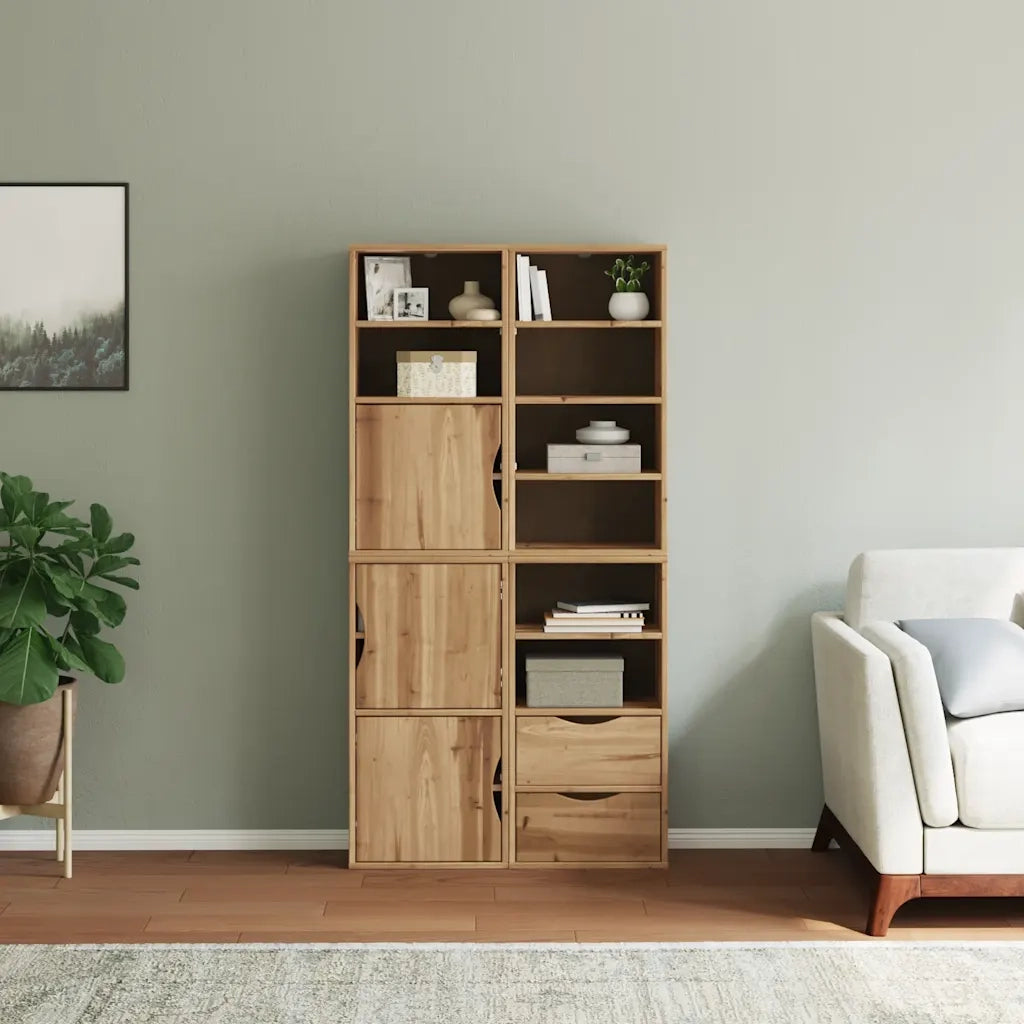 Armadietti Laterali 4 pz ODDA 40x24x79 cm Legno Massello Pino 3365352