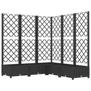 Fioriera rialzata per piante fiori patio giardino con traliccio 120 x 120 x 121,5 cm PP nero 02_0038225