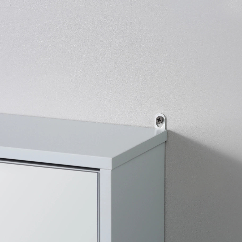 Armadietto Bagno con Specchio a 2 Ante ¨C Zephmum ¨C Grigio Legno 48x14.5x45cm