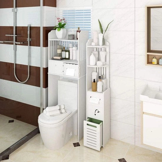 Cappa di stoccaggio alta con 2 carichi e 3 pannelli - Cappa idrorepellente per bagno 120x22x20 cm cappa per bagno alta