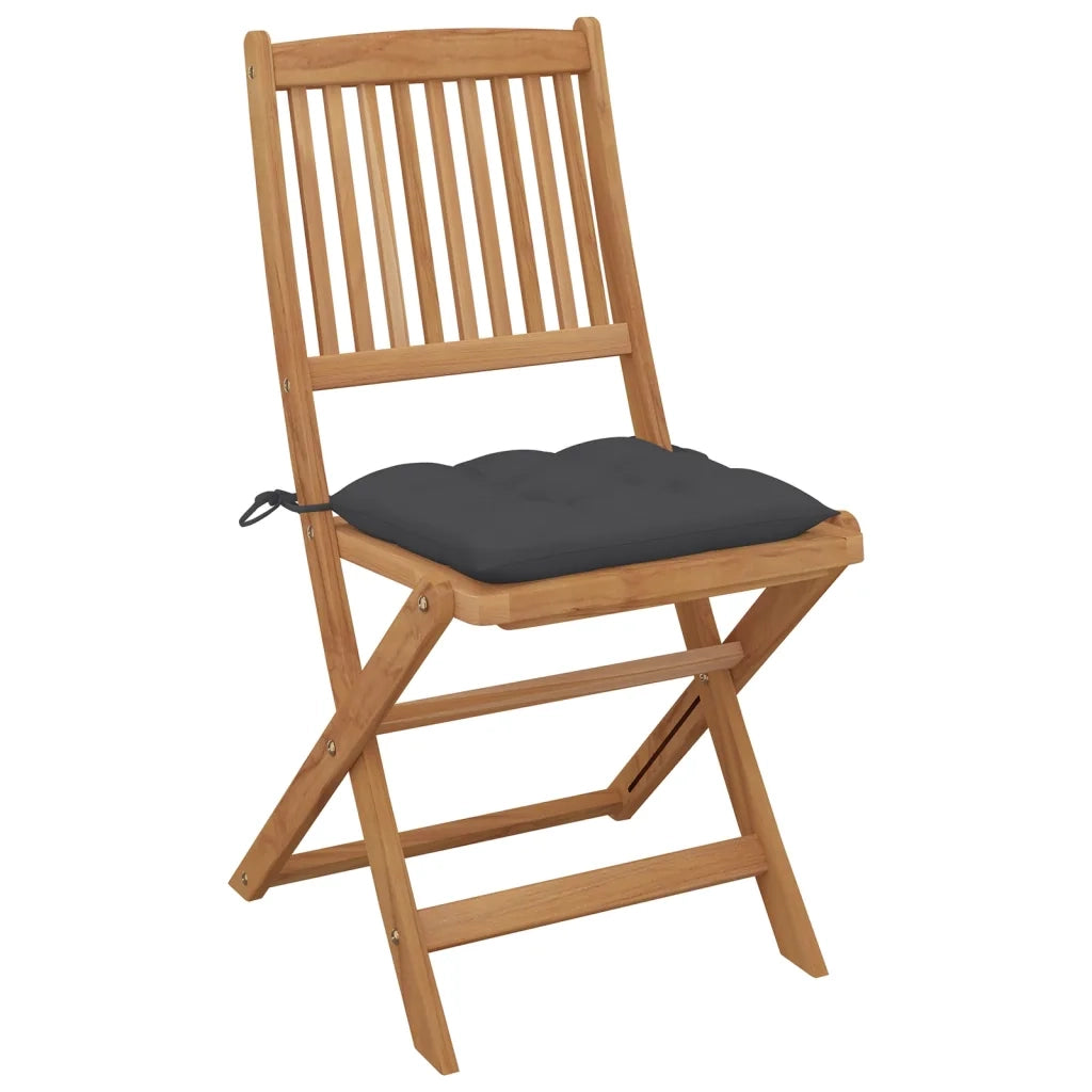 Sedie da Giardino Pieghevoli 8 pz con Cuscini Massello Acacia 3075036