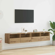 Mobiletti TV da Parete 2 pcs Rovere artigianale 80 x 30 x 30 cm 882931