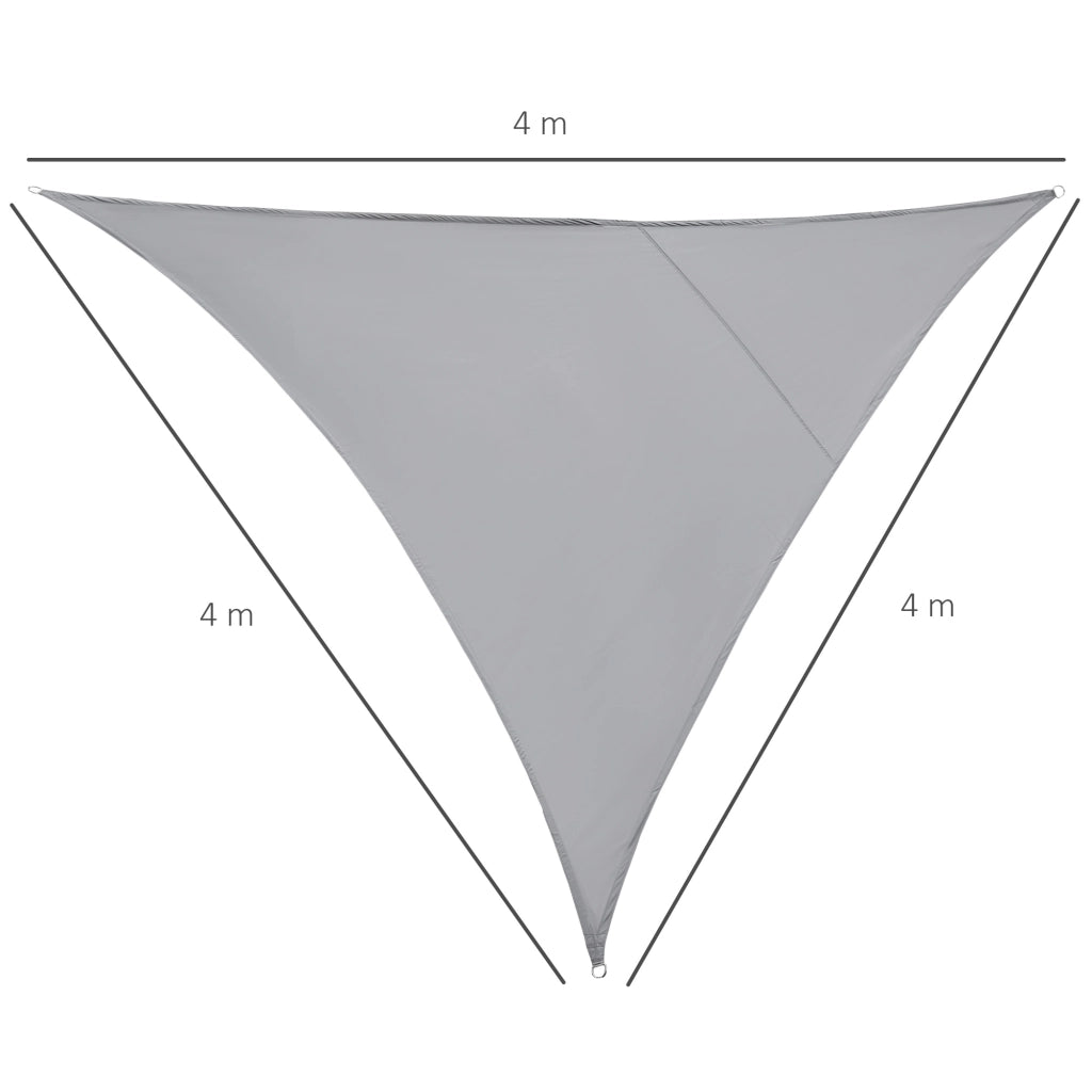 Easycomfort Vela Ombreggiante Triangolare, Tenda da Sole per Esterno in Poliestere Anti UV Traspirante 4x4x4m Grigio
