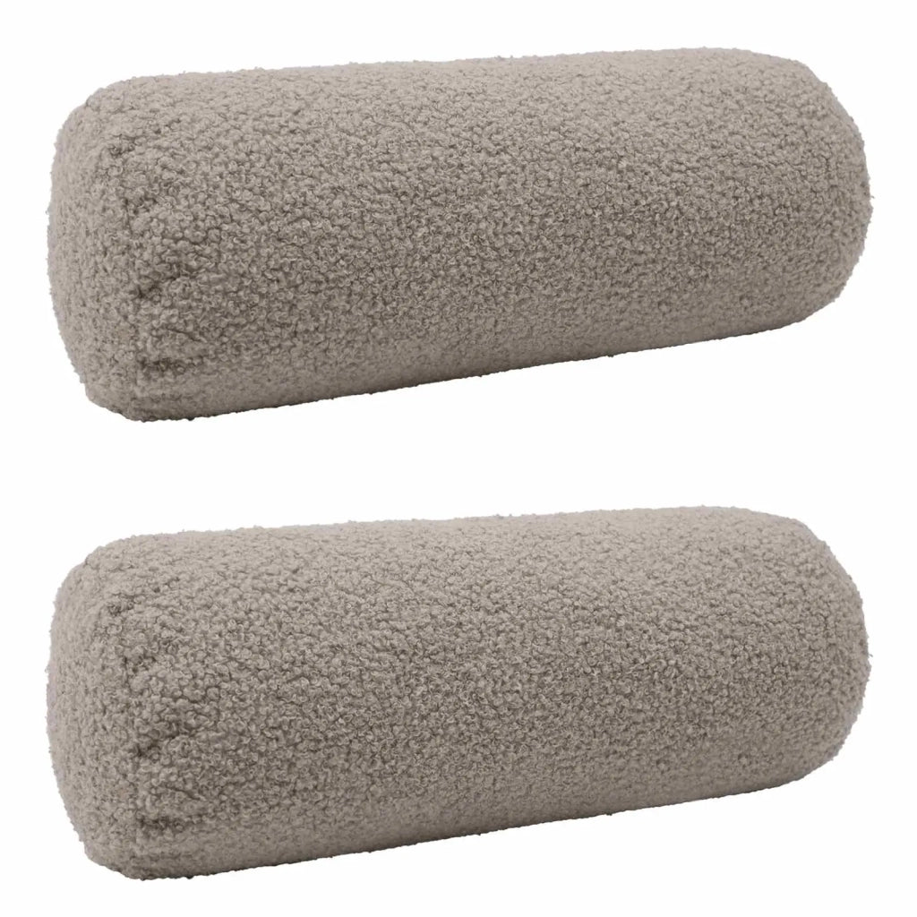Federa 2 pcs HEERLEN Grigio Chiaro Ø 15 x 40 cm Bouclé 923265