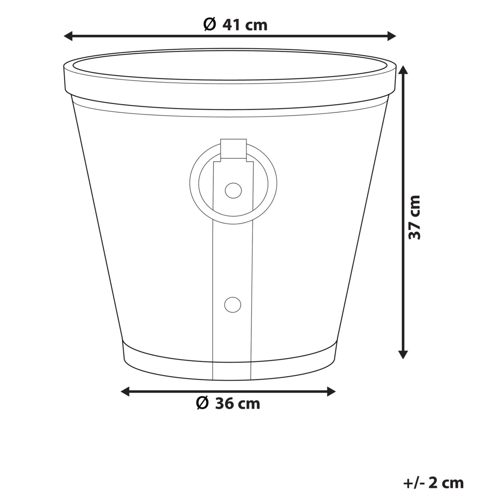 Vaso per piante in fibra di argilla grigio  37 x ⌀ 36 cm per esterni interni per tutte le stagioni