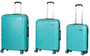 Set 3 Valigie Trolley Rigide in ABS 4 Ruote TSA Ravizzoni Mango Turchese