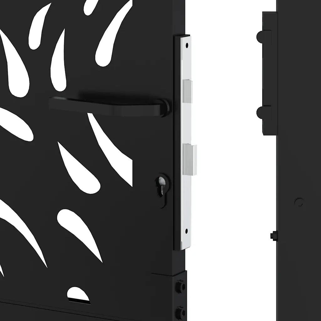 vidaXL Cancello Giardino Nero 105x155 cm in Acciaio Design a Fiamma