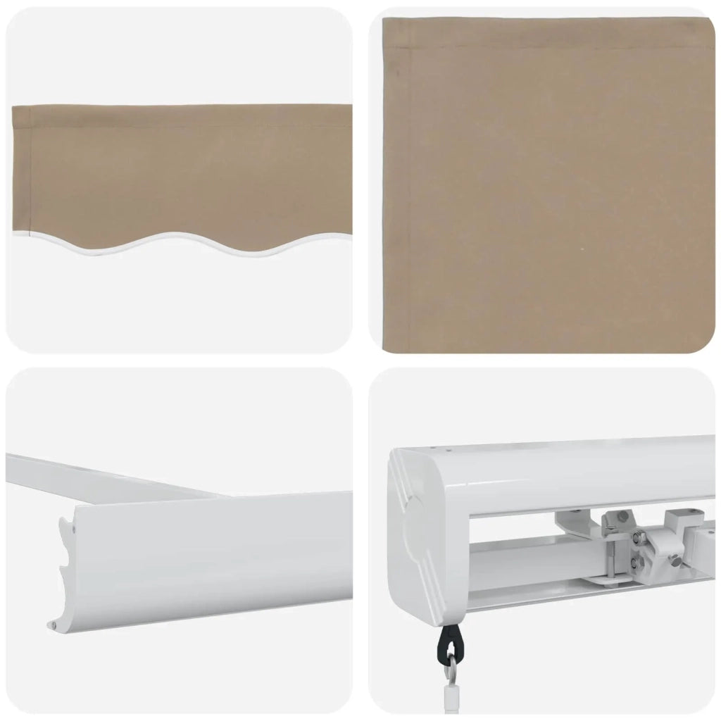 Tenda Retrattile Beige 350 x 250 cm Tessuto e Metallo 3330351