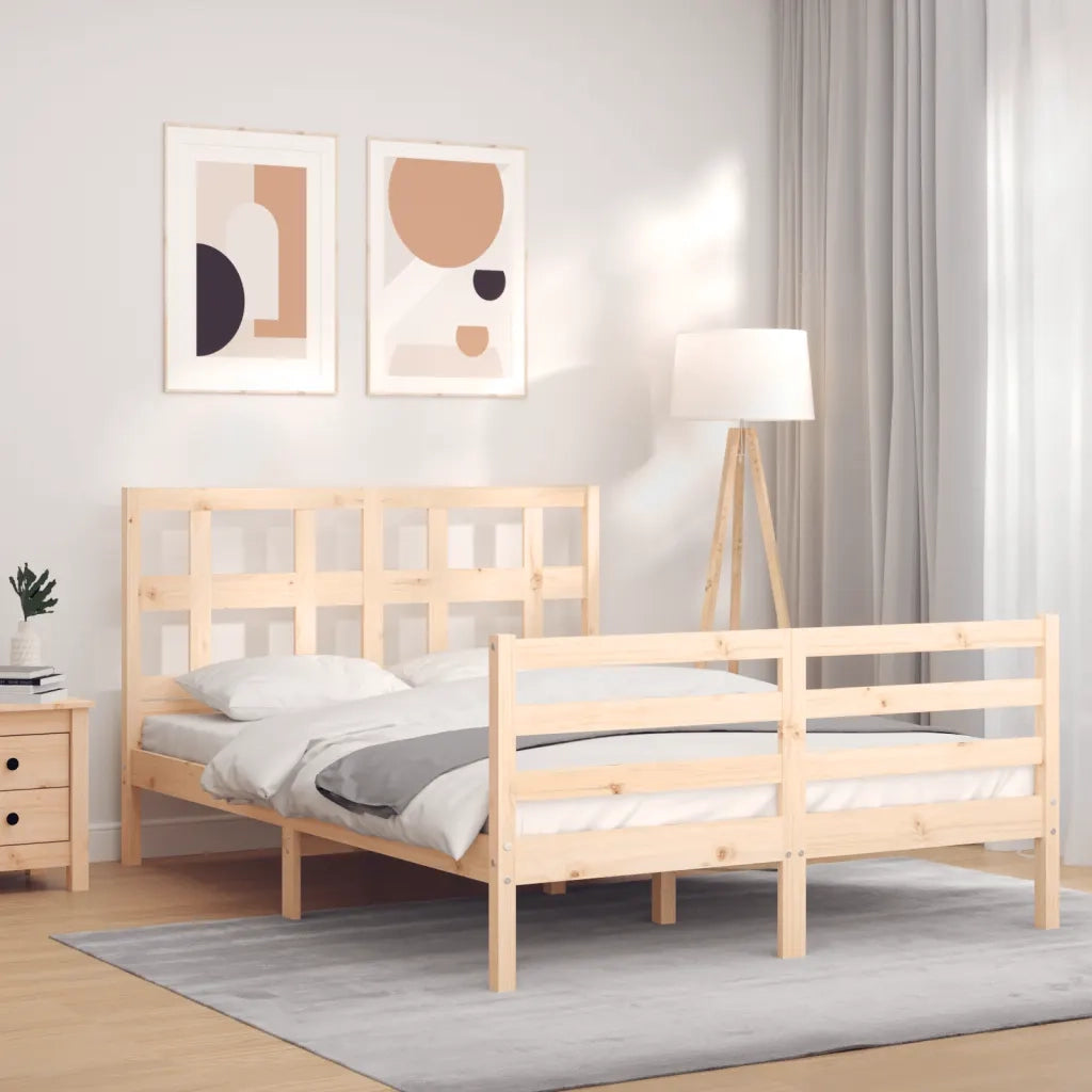 Giroletto con Testiera Small Double-Struttura Letto in Legno Massello 287245