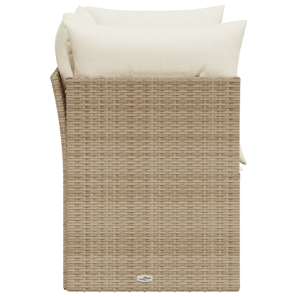 Divano da Giardino con Cuscini a 2 Posti-Sofa da Giardino-Divano da esterno Beige in Polyrattan 196383