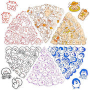 300 pezzi di kit di adesivi divertenti - adesivi Kawaii cartoon adesivi di tartaruga adesivi vinili adesivi acqua-resistenti per laptop bicicletta skateboard bagaglio cellulare album di adesivi fai-da-te coniglio orso cucciolo pinguino