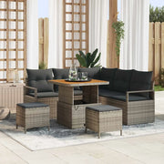Set Divano da Giardino con cuscino 8 pcs Grigio polyrattan