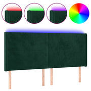 Testiera | Testata a LED Verde Scuro 163x16x118/128 cm in Velluto