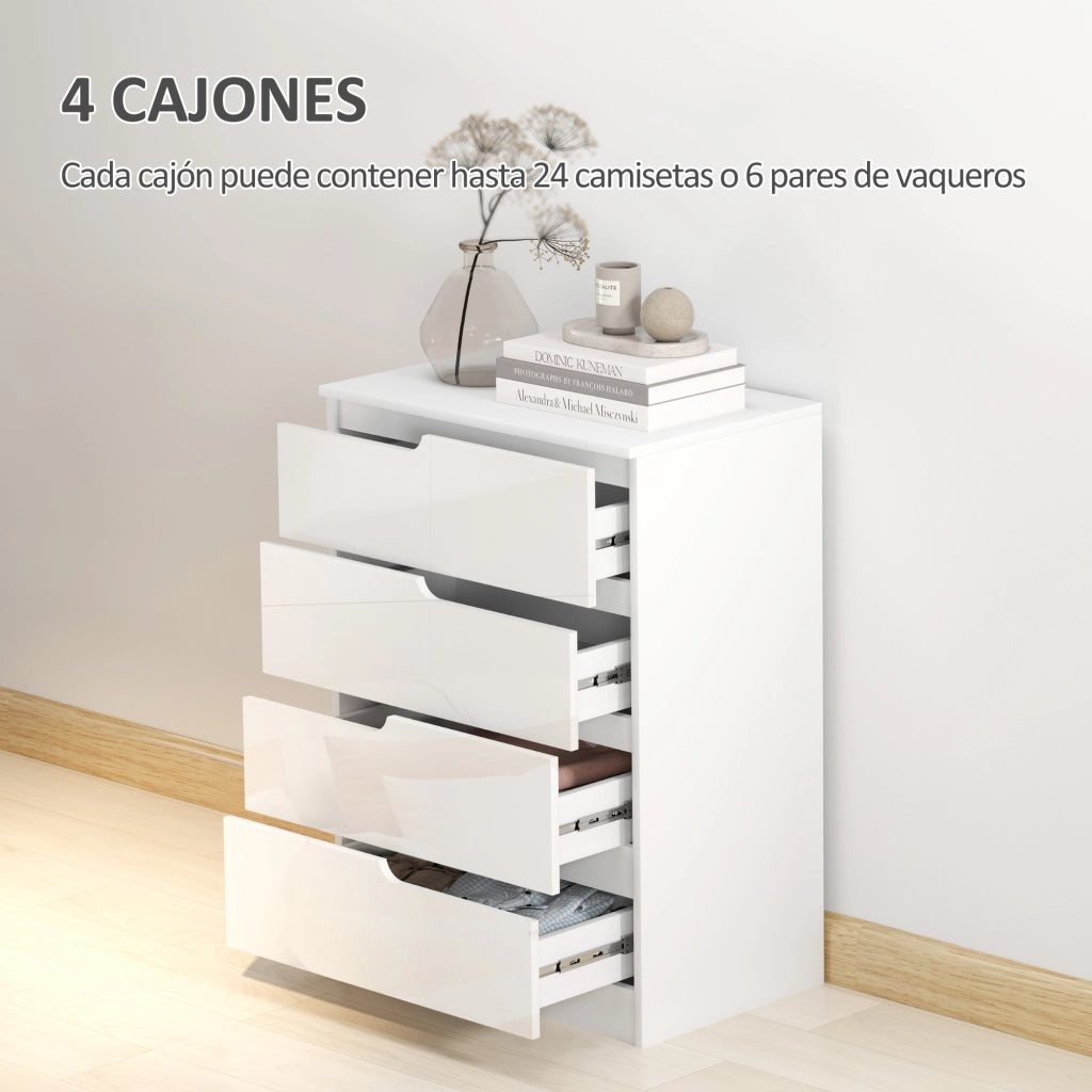 C¨®moda con 4 cassetti ¨C Zephmum ¨C Bianco 60x40x85 cm