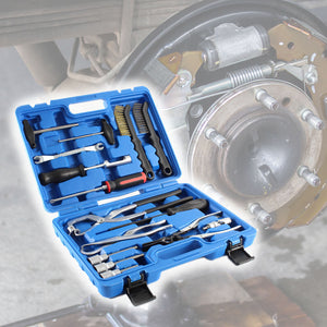 Set di attrezzi per tamburo freni 15 pezzi per montaggio freni a tamburo e a disco