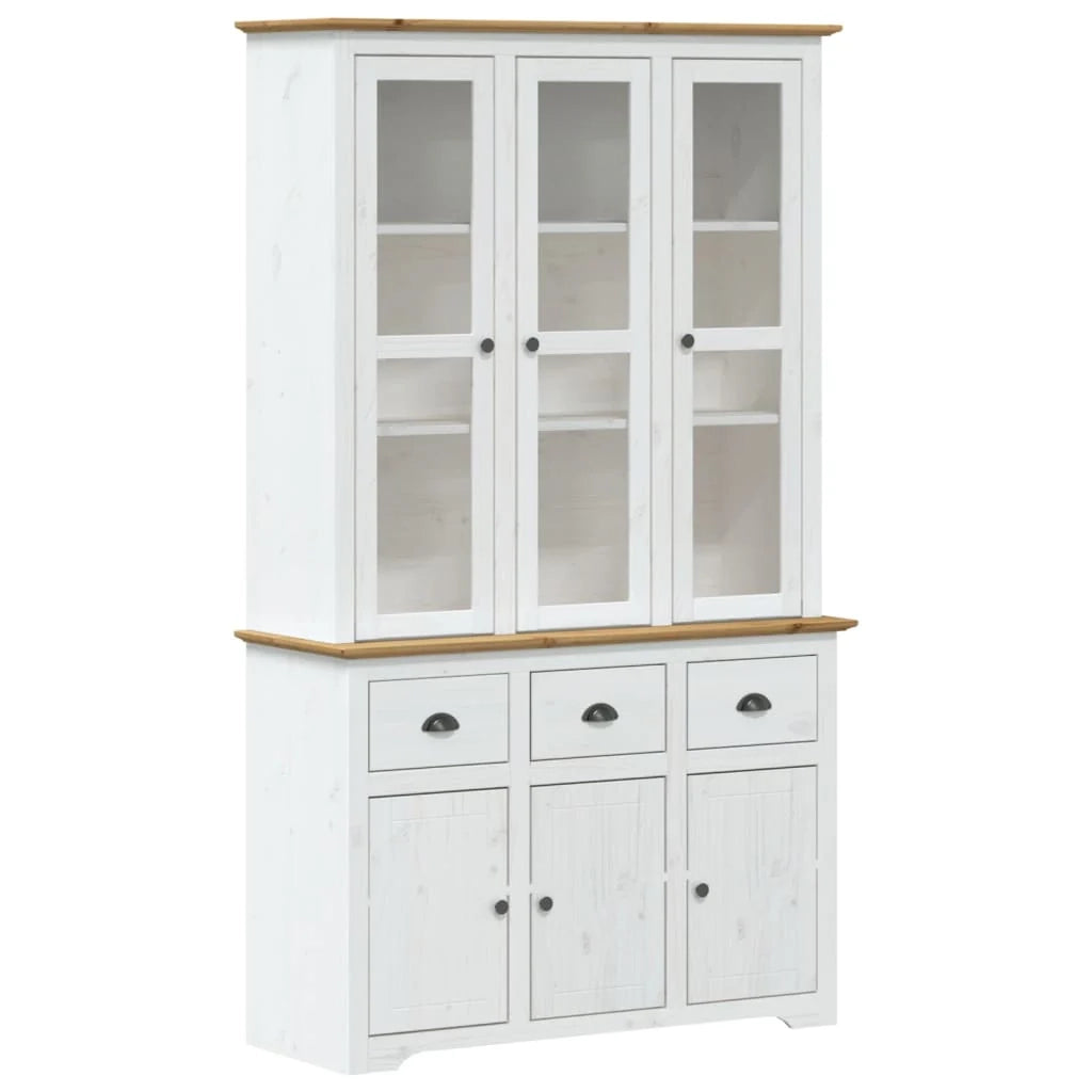 Credenza/cassettiera/armadio/contenitore/organizzatore per cucina/soggiorno BODO 115,5 x 43 x 200,5 cm legno massello di pino marrone 02_0030801