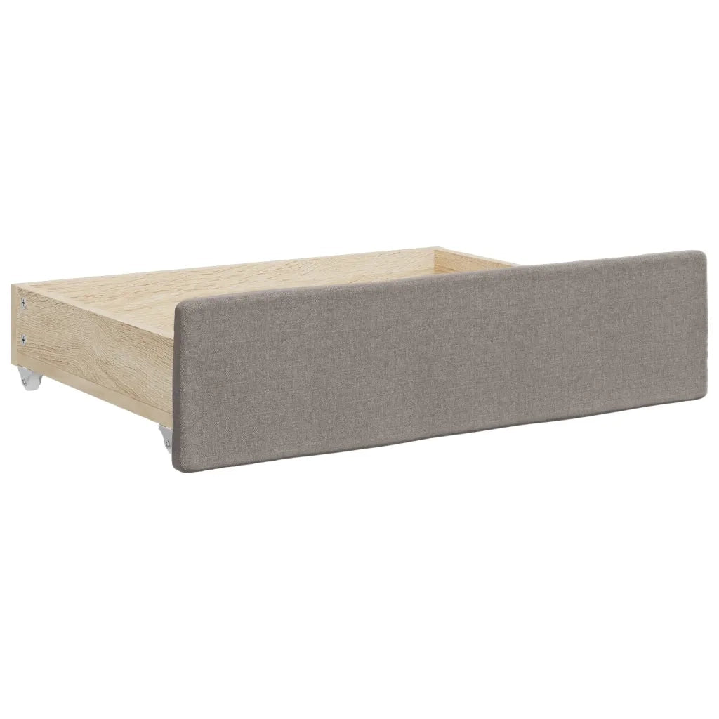 Divano Letto Estraibile con Cassetti Tortora 90x200 cm Tessuto 3196617