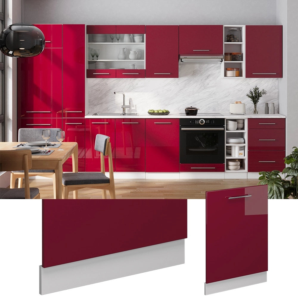 Pannello frontale della lavastoviglie Fame-Line Bordeaux lucido/Bianco 60 cm, PL Marmo Vicco