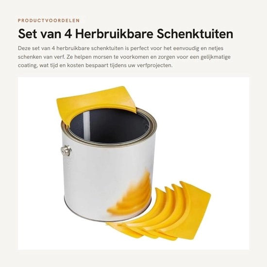 Set di 4 Tappi di Verniciatura Reciclabili - Tappo di Vernice con Antiscivolo - Tappo di Vernice senza Fessure - Vernice di Flusso senza Fessure - Giallo - 160,3 x 86,1 mm - Tappo di Vernice per Verniciare