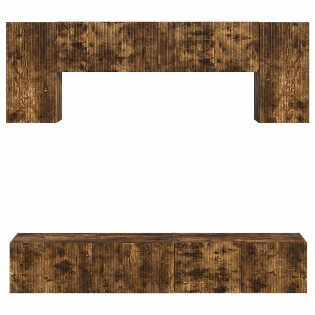 Set mobile TV 4 pcs Rovere fumé Legno multistrato