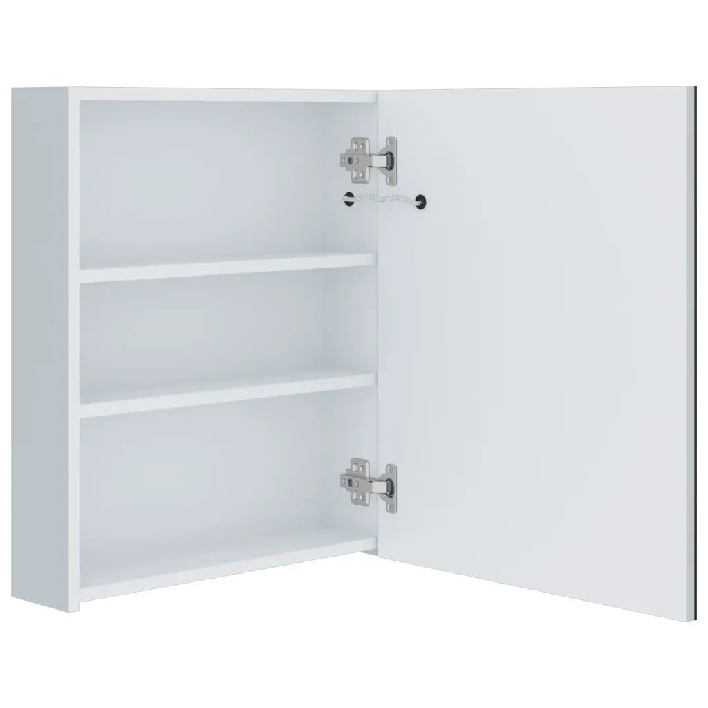 Armadietto Bagno con Specchio e LED 50x13,5x60 cm