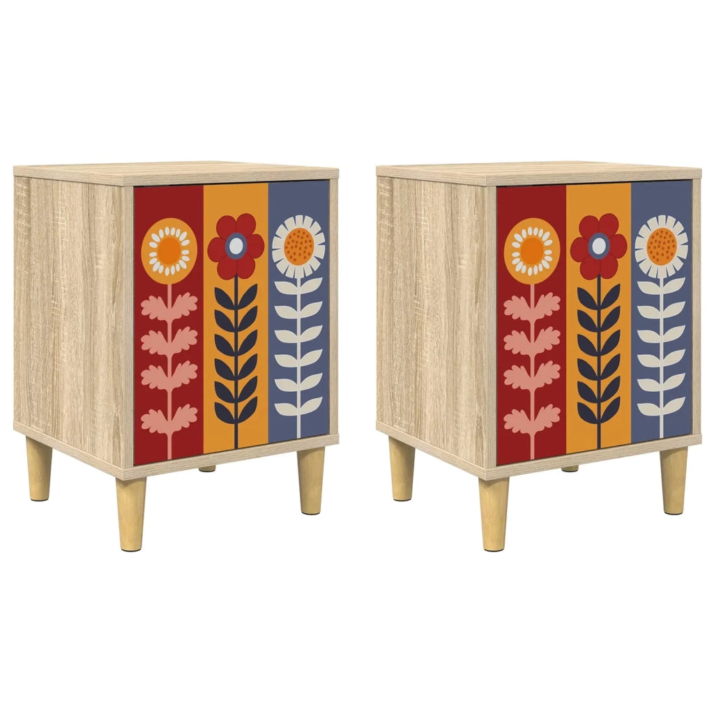 Armadio da Notte ESSEN 2 pz Rovere Sonoma 36 x 33 x 50 cm 8007216