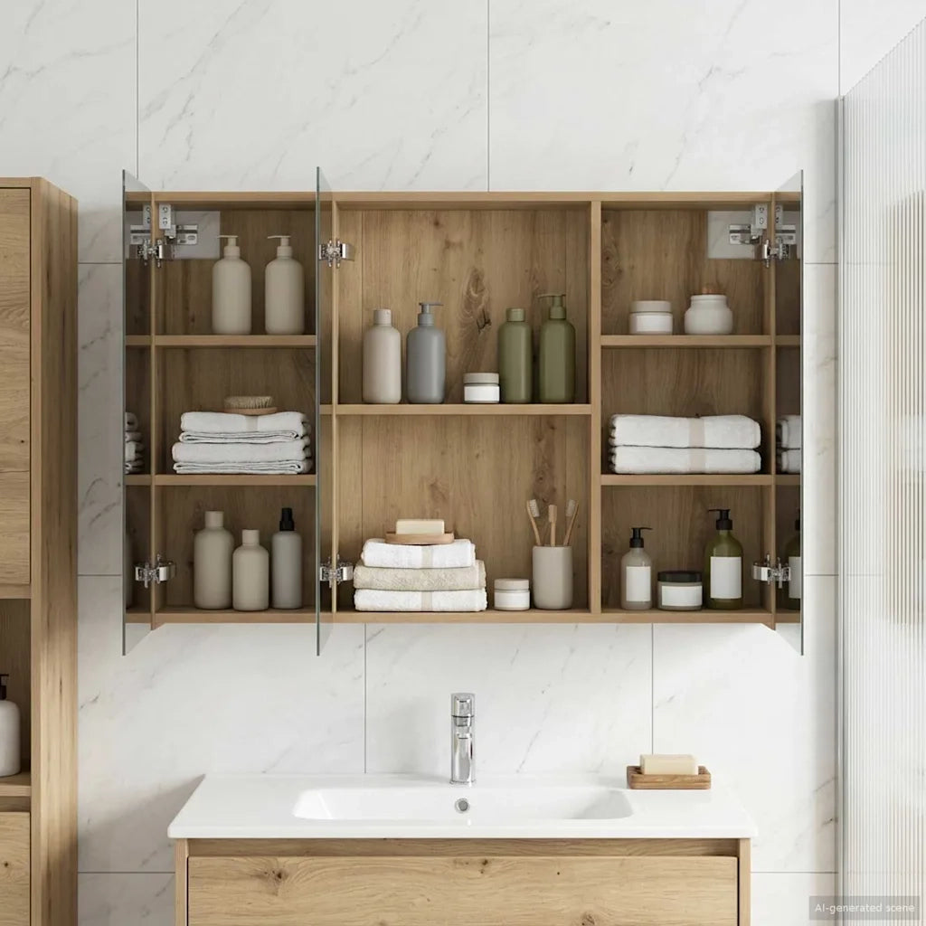 Mobiletto per specchio da bagno con porta Rovere Artigianale 889126