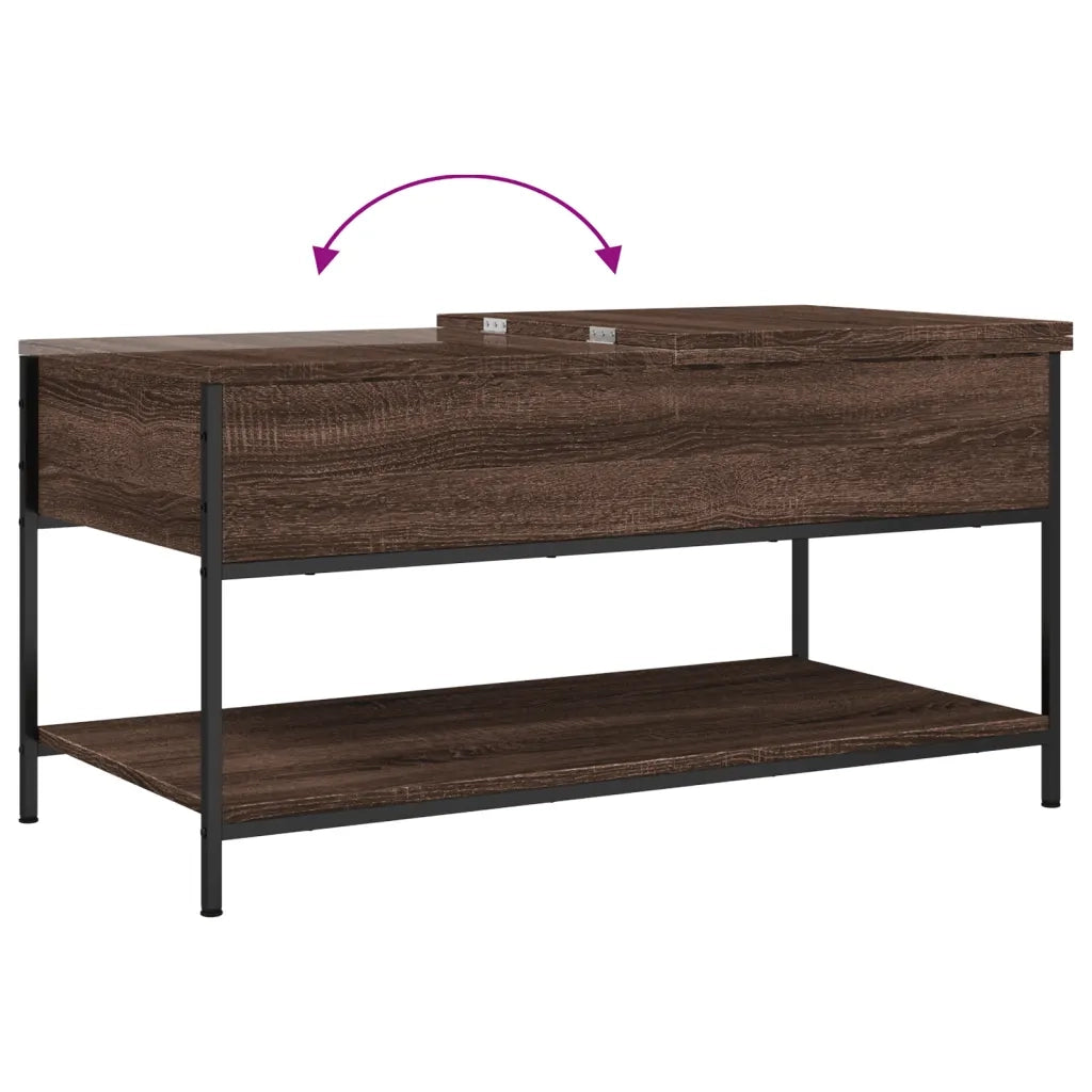Tavolino salotto | Tavolino da caff¨¨ | Tavolino da Soggiorno Rovere Marrone 100x50x50cm Multistrato Metallo
