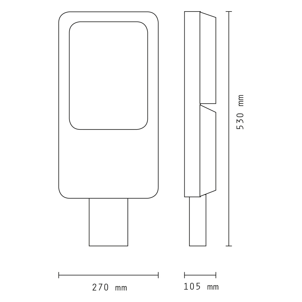 Lampione armatura stradale led slim 50w luce fredda 6500K