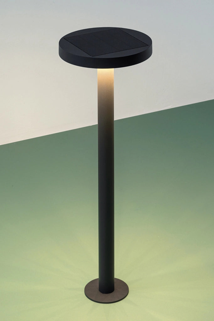 NAP Bollard Solare LED 2,2W IP54 3000K Antracite - Paletto da terra a ricarica solare con sensore crepuscolare e dimmer touch - Rossini Group