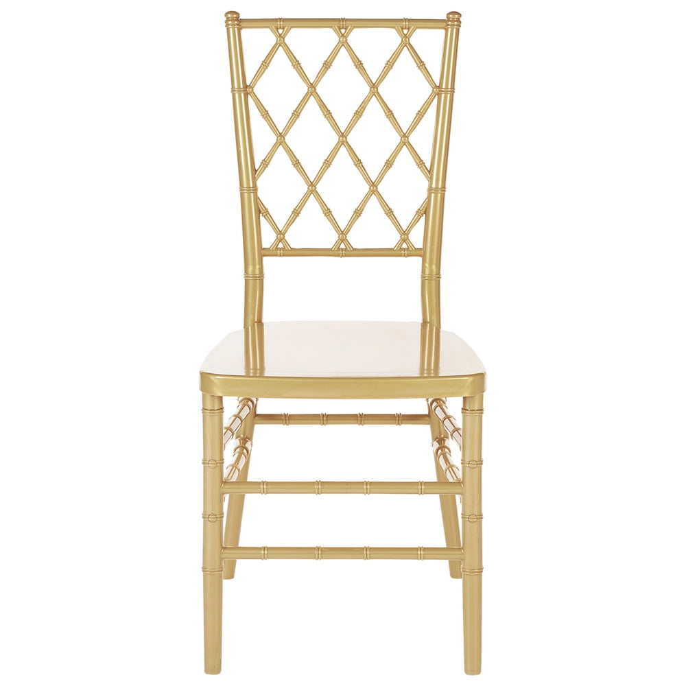 Set di 2 sedie da pranzo oro con schienale a doghe sintetico senza braccioli dal design moderno vintage