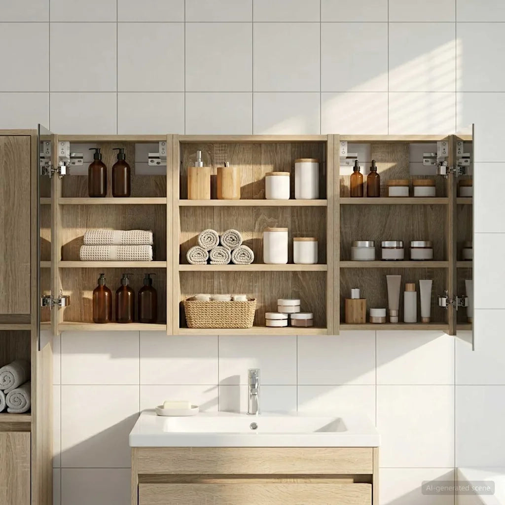 Set di Armadi da Bagno con lo scaffale 3 pcs 100 x 10,5 x 50 cm 3403682
