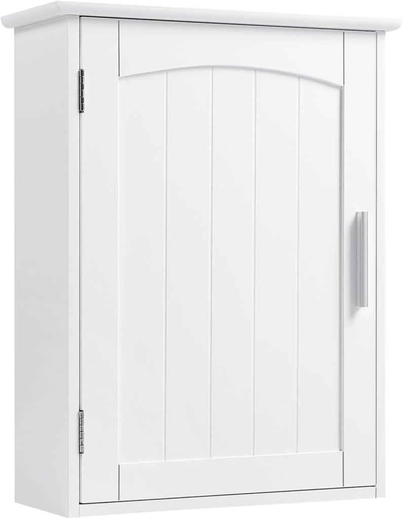 Mobile da Bagno Sospeso, Mobile Sottolavabo per Bagno con 2 Ante e Ripiano Regolabile, MDF, Bianco