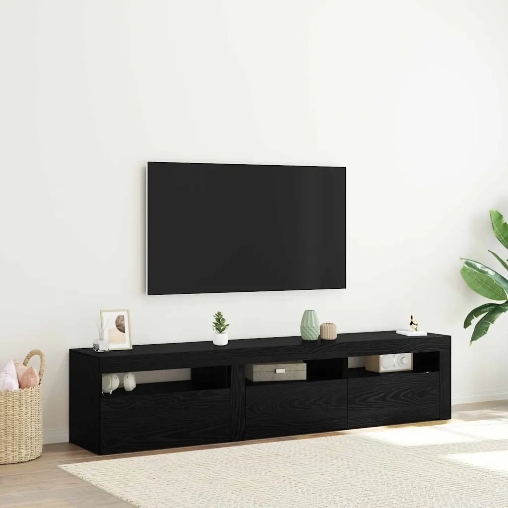 Mobile TV 2 pcs Rovere Nero 180 x 35 x 40 cm Legno multistrato 3332505