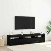 Mobile TV 2 pcs Rovere Nero 180 x 35 x 40 cm Legno multistrato 3332505