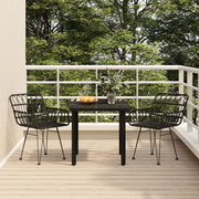 Set da Pranzo da Giardino 3 pz Nero in Polyrattan cod mxl 35572