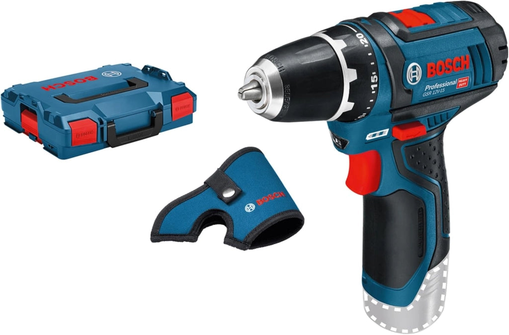 Bosch Professional GSR 12V-15 Trapano avvitatore a batteria 10.8 V (1 x 2Ah, 1 x 4Ah) + accessori