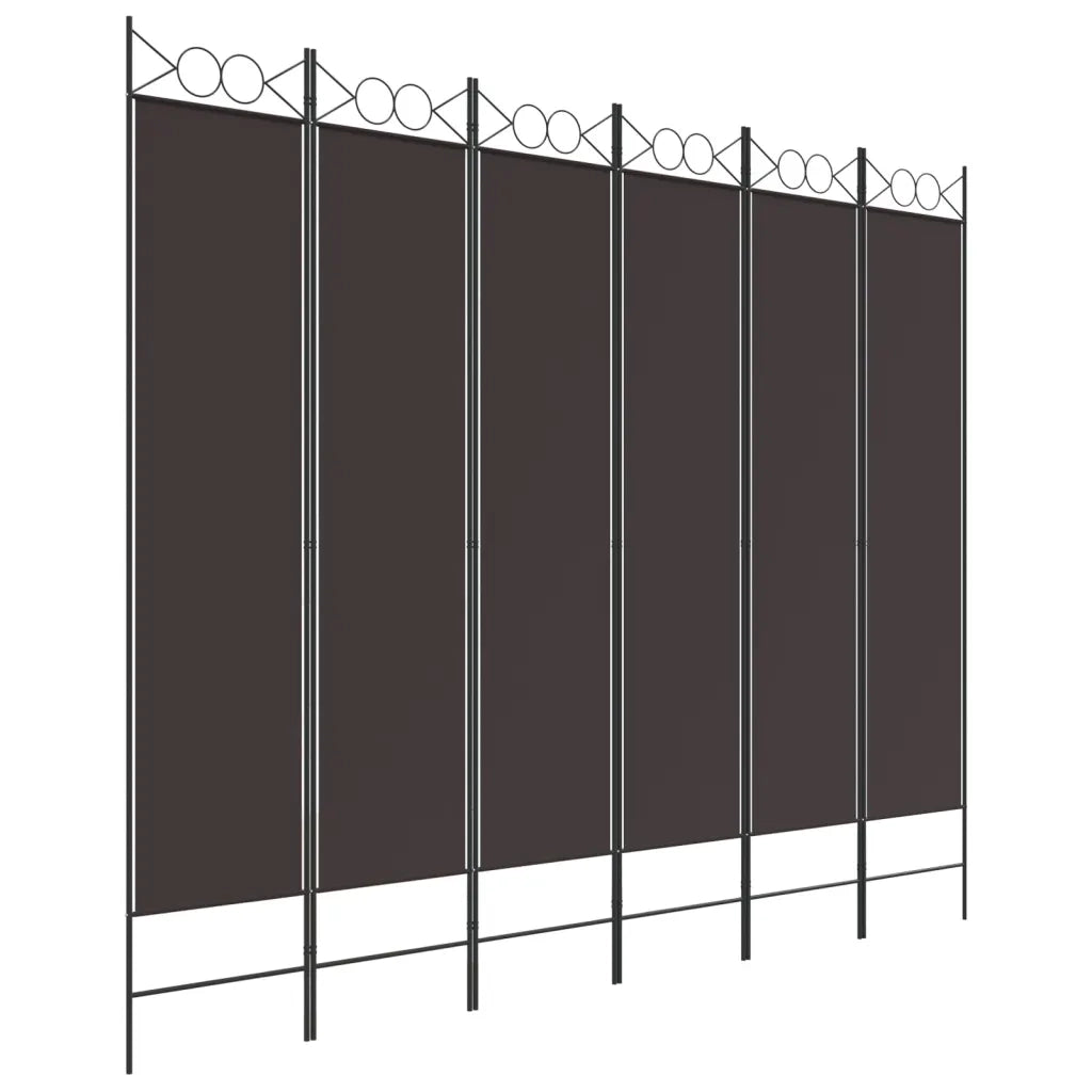 Divisorio a 6 Pannelli Marrone 240x200 cm in Tessuto cod mxl 64360