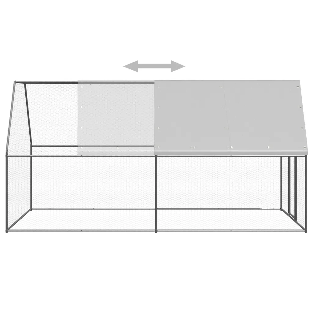Pollaio da Esterno 2x4x2 m in Acciaio Zincato 3089319