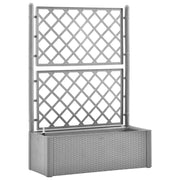 Fioriera rialzata per piante fiori patio giardino traliccio e sistema di irrigazione grigio 02_0039848