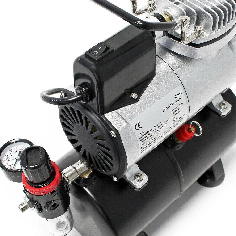 Compressore per aerografo con regolatore d'aria spegnimento automatico e serbatoio 16_0001727