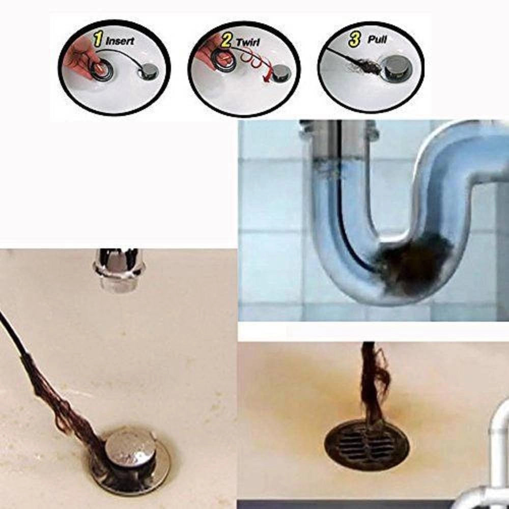 Trade Shop - Sink Snake Filo Fili Stura Lavandino Pulisci Tubi Cavo Tubo Stura Bagno Cucina -