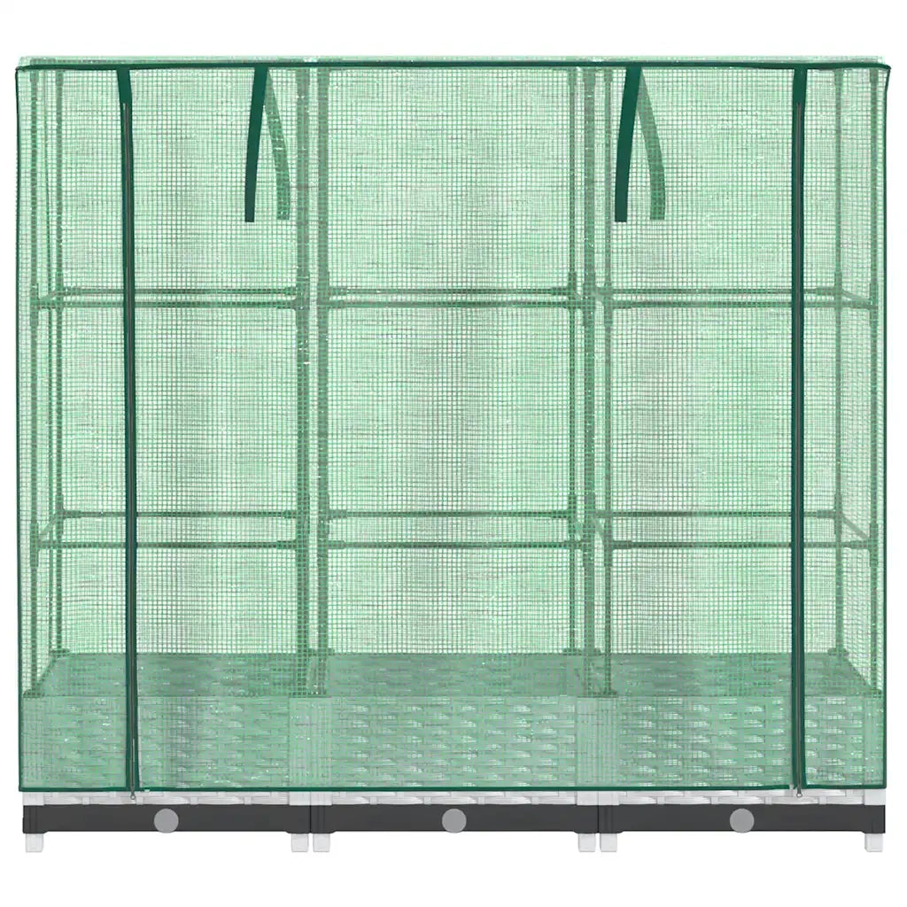 Letto Rialzato con Copertura Serra Effetto Rattan 120x40x123 cm 4015839