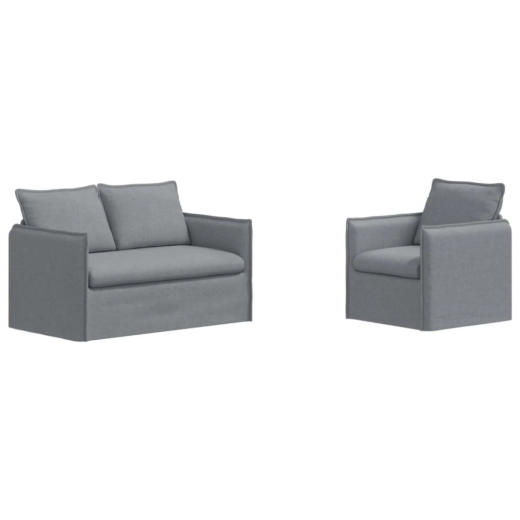 Set di divani 2 pcs Grigio Chiaro 136 x 82 x 85 cm Tessuto