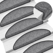 Tappetini per scale 15 pz 56x17x3 cm Grigio scuro Semicircolari 133877