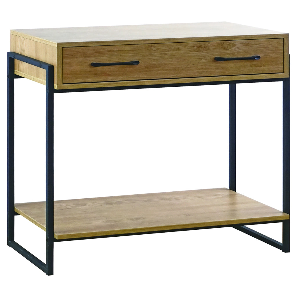 Consolle Da Ingresso Con 2 Cassetti e Ripiano Mobiletto Corridoio Scarpiera Portachiavi e Accessori Stile Industrial Legno Metallo Mobile Tavoli Per Divano
