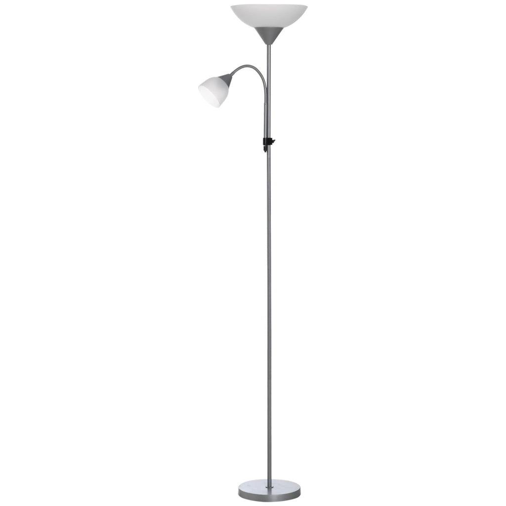 Lampada da terra con 2 teste E27 E14 ¨C Zephmum ¨C base metallo ?28x179.5 cm