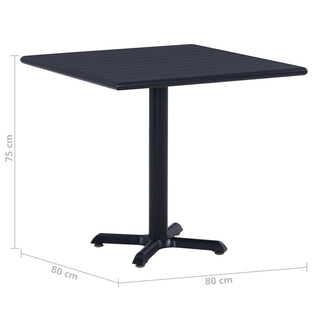 Tavolo da Giardino Nero 80x80x75 cm cod mxl 34119